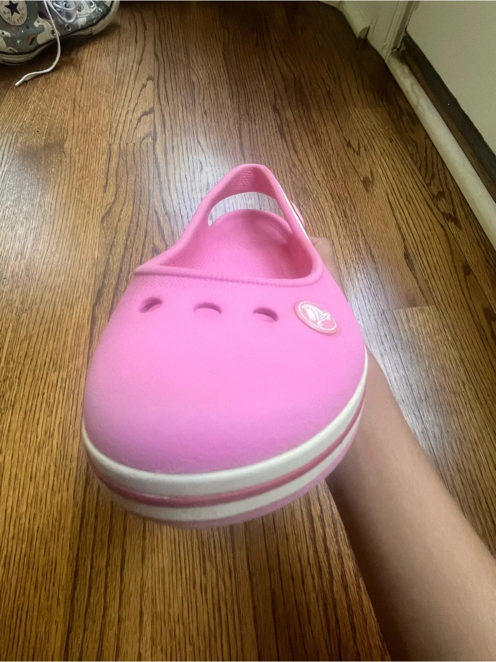 Crocs Girls Genna II Pink Slingback Flats Size 3